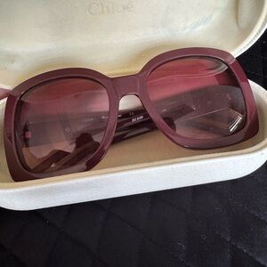 CHLOE square Burgundy Sunglasses